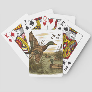 Retro-Flying-Mallard-Duck-Hunting,  Playing Cards