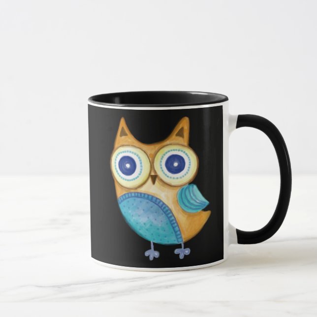 Retro Folk Art Owl Mug (Right)