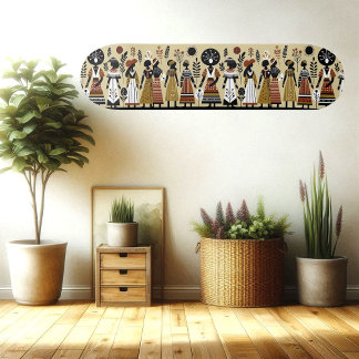 Retro Folk Art Vintage Tribes Mask African Culture Skateboard