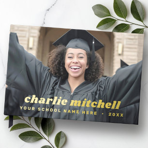 Retro font graduation graduate photo guest book