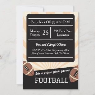 Retro Football Big Game Watch Party Invitation