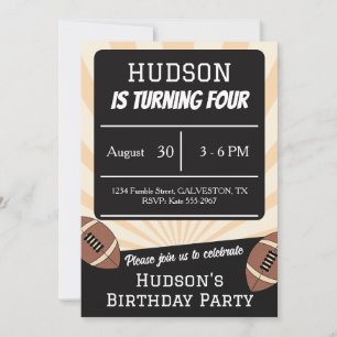 Retro Football Birthday Party Invitation