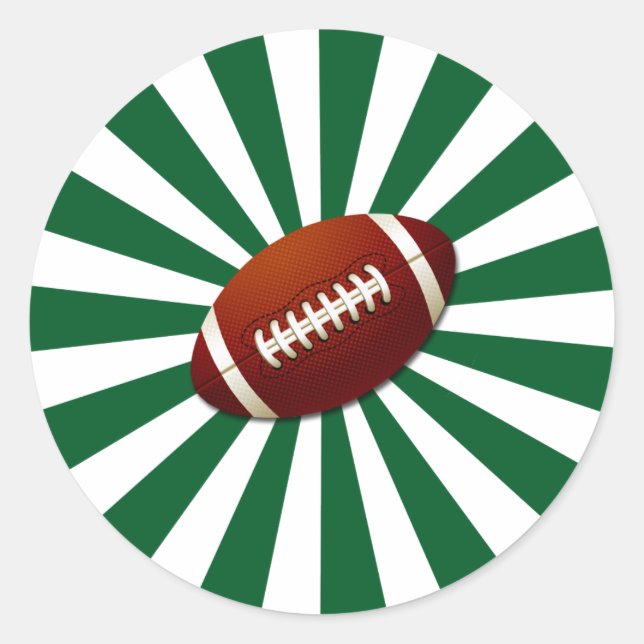 RETRO FOOTBALL CLASSIC ROUND STICKER (Front)