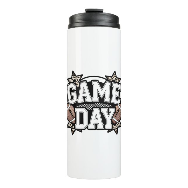 Retro Football Game Day Thermal Tumbler (Front)