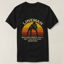 Retro Football Lineman Brick Wall Funny Gift