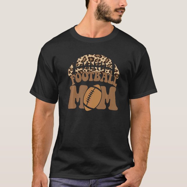 Retro Football Mum Groovy American Football Mum Le T-Shirt (Front)