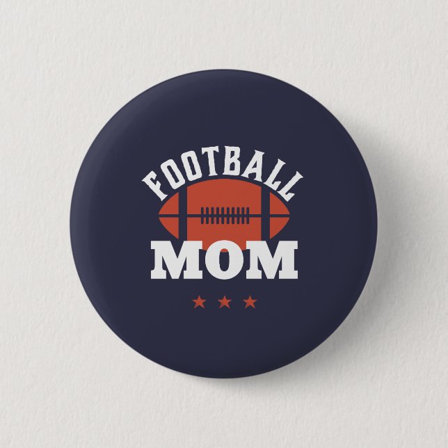 Retro Football Mum Mother of Sports Player Kid 6 Cm Round Badge (Front)