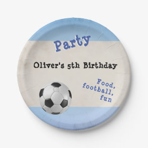 Retro Football Soccer Ball Sport Themed Custom Paper Plate