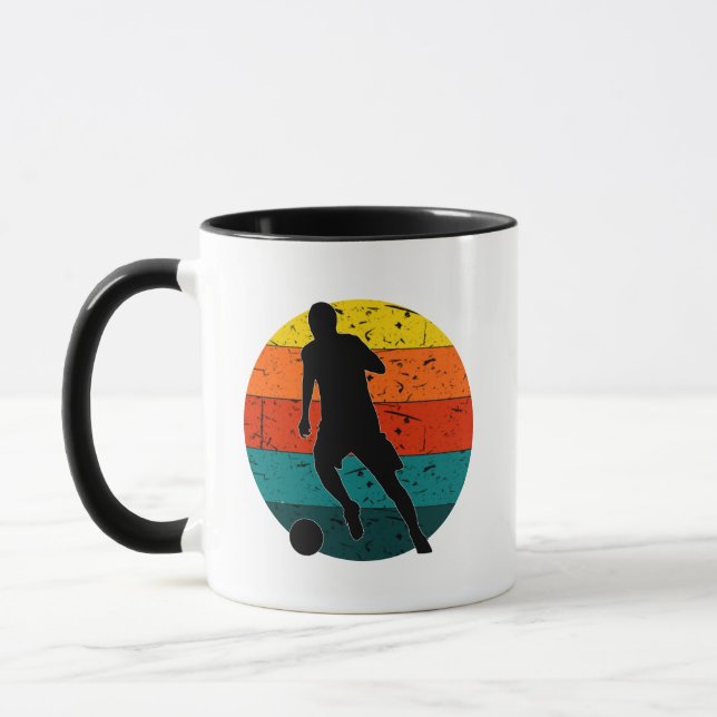Retro Football Soccer Shooter | Simple Retro Colou Mug (Left)