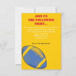 Retro FOOTBALL Themed Bar Bat Mitzvah Party card