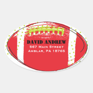 Retro Football Themed Bar Bat Mitzvah Sticker Seal
