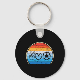 Retro Footll Soccer Player Soccer Coach Key Ring