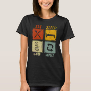 Retro For Music Eat Sleep K Pop Repeat T-Shirt