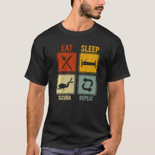 Retro For Scuba Diver Eat Sleep Scuba Repeat T-Shirt