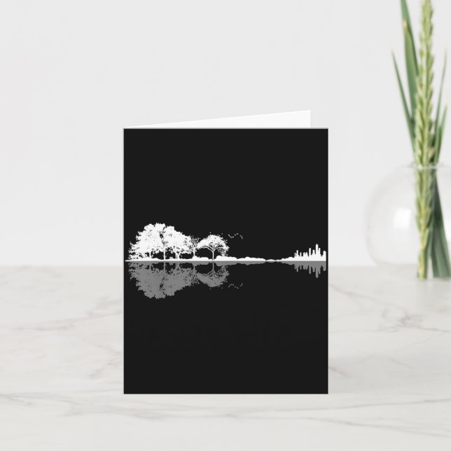 Retro Forest Funny Nature Guitar Clic Music  Card (Front)