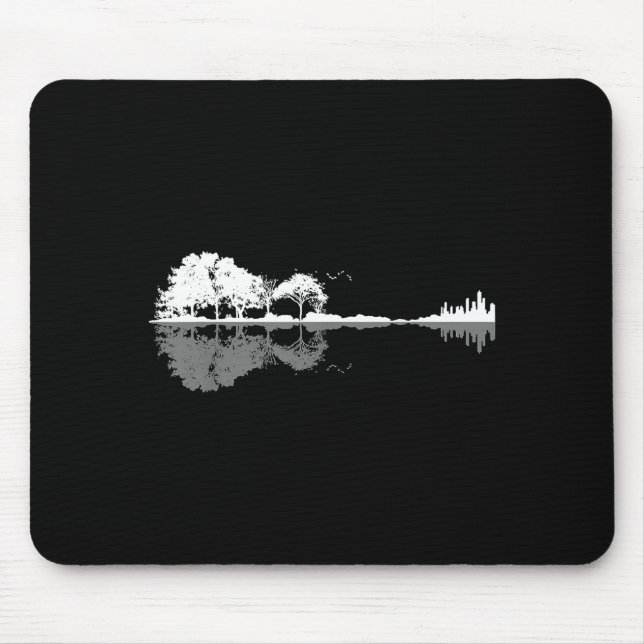Retro Forest Funny Nature Guitar Clic Music  Mouse Pad (Front)