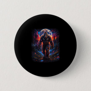 Retro forest sasquatch bigfoot hiking nature 6 cm round badge