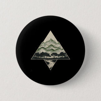 Retro Forest Trees Wildlife Nature Vintage 6 Cm Round Badge