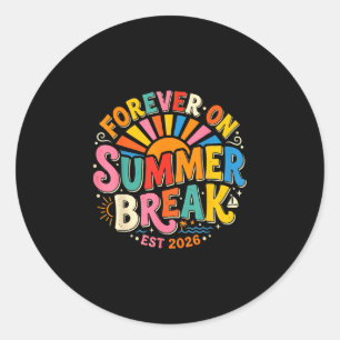 Retro forever on summer break est 2026 summer classic round sticker