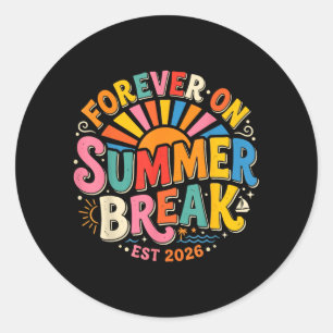 Retro Forever On Summer Break Est 2026 Summer Classic Round Sticker