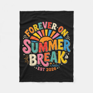 Retro Forever On Summer Break Est 2026 Summer Fleece Blanket