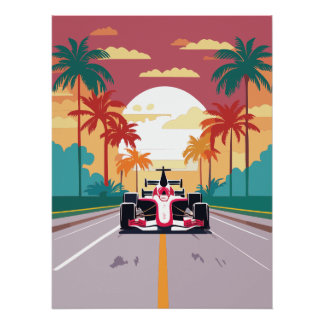Retro Formula One Wall Art Poster