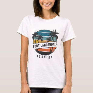 Retro Fort Lauderdale Beach Florida Surfboard Surf T-Shirt