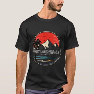 Retro Fort Lauderdale Beach Florida Wave Surfing T-Shirt