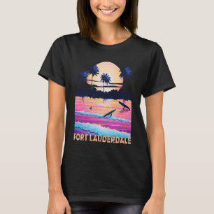 Retro Fort Lauderdale Florida Souvenir Surf T-Shirt