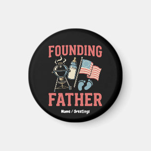 Retro Founding Father Pregnancy Announcement 4th Magnet