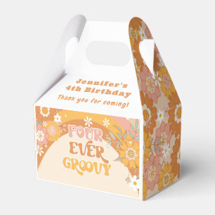Retro four ever groovy birthday Favor Box