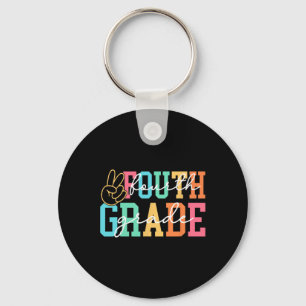 Retro Fourth Grade Preppy Back To School Teacher G Key Ring