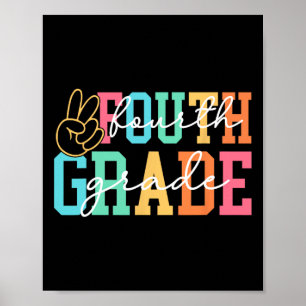 Retro Fourth Grade Preppy Back To School Teacher G Poster