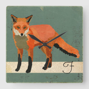 Retro Fox Clock