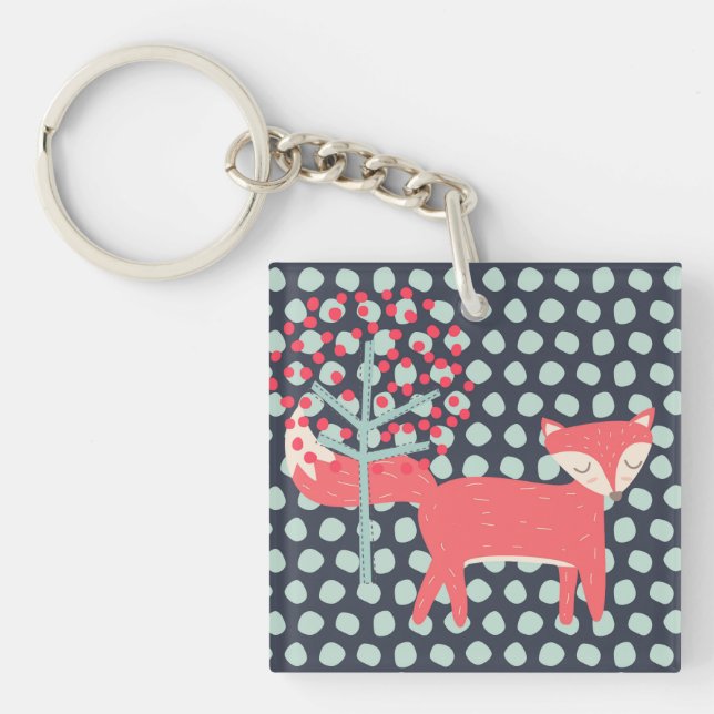 Retro Fox Key Ring (Front)