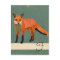 Retro Fox Monogram Postcard