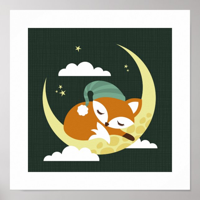 Retro Fox Poster Print (Front)