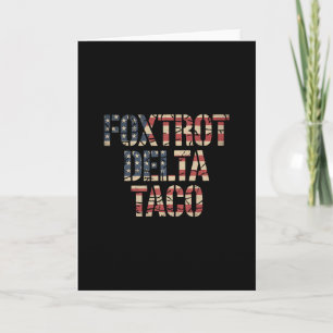 Retro Fox Red Delta Taco Funny Trump Resist Vintag Card
