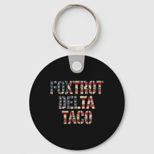 Retro Fox Red Delta Taco Funny Trump Resist Vintag Key Ring