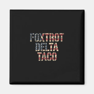 Retro Fox Red Delta Taco Funny Trump Resist Vintag Magnet