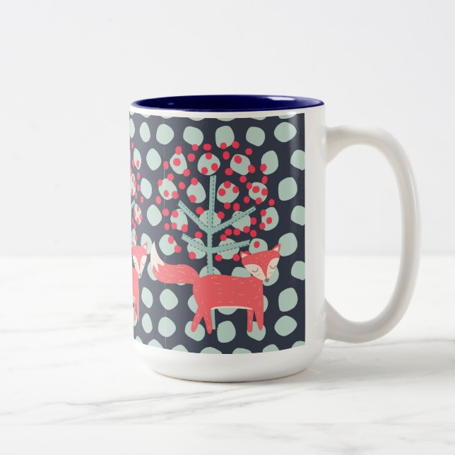 Retro Fox Two-Tone Coffee Mug (Right)