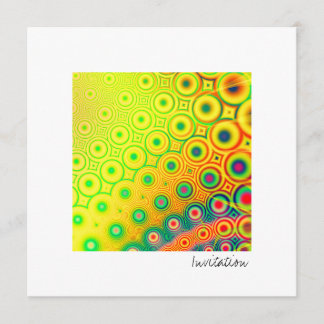 Retro · Fractal Art · Yellow Invitation