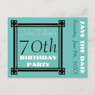 Retro Frame 70th birthday Party Save the Date Announcement Postcard