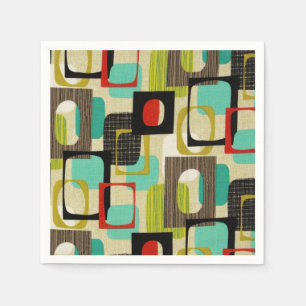 Retro Framed Tan Napkin