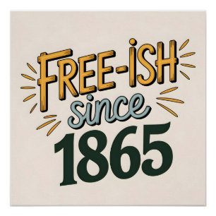 Retro Free-ish Since 1865 Juneteenth Poster