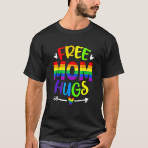 Retro Free Mum Hugs Rainbow LGBT Lesbian Gay Trans T-Shirt