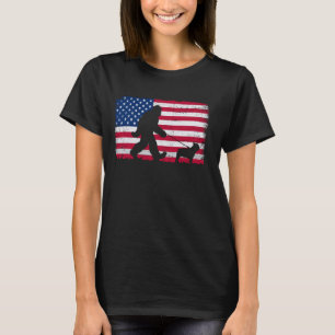 Retro French Bulldog 4th of July US American Flag T-Shirt