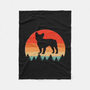 Retro French Bulldog Dog Lover French Bulldog Fleece Blanket