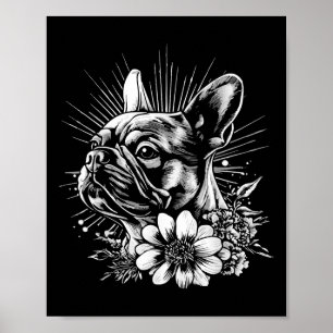 Retro French Bulldog Dog Lover Tattoo Style _1 Poster