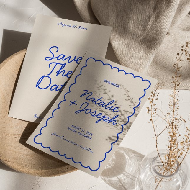 Retro  French Colourful Bright Funky Modern Weddin Save The Date (Creator Uploaded)